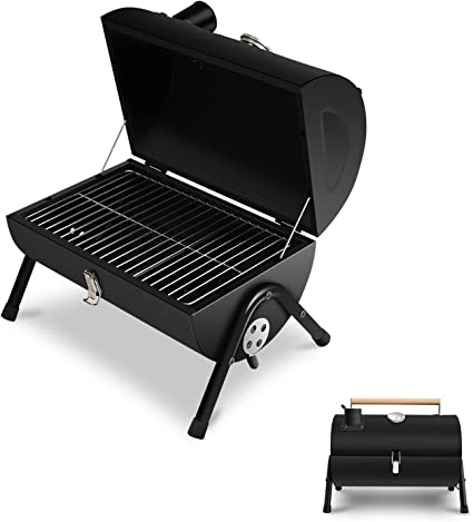 JJ JUJIN Charcoal Grill Portable BBQ Grill Foldable Barbecue Grills for Outdoor Cooking, Camping and Picnic Black